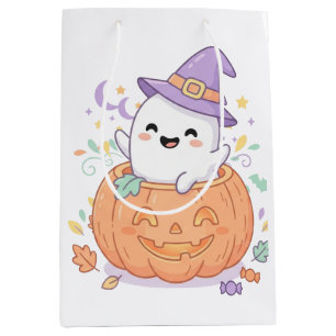 Cadeau Moyen Sac de shopping spécial Halloween fantôme citrouil