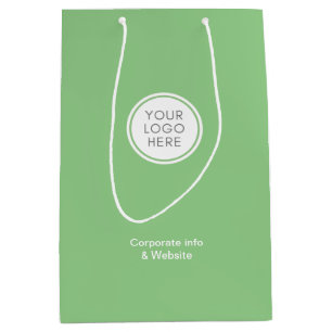 Cadeau Moyen Sac d'entreprise vert Détails du logo commercial