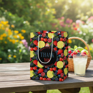 Cadeau Moyen Sac en papier personnalisé motif baies et agrumes