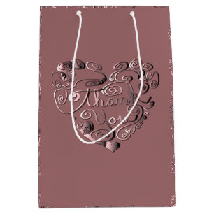 Cadeau Moyen Sac "Merci" Mauve