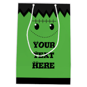 Cadeau Moyen Sac personnalisé Halloween Green Frankenstein Mign