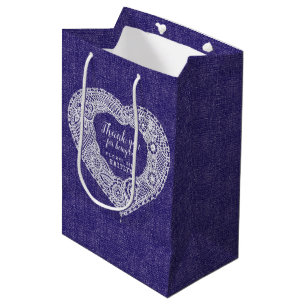 Cadeau Moyen Tissu de pays et effet dentelle sac de faveur de m
