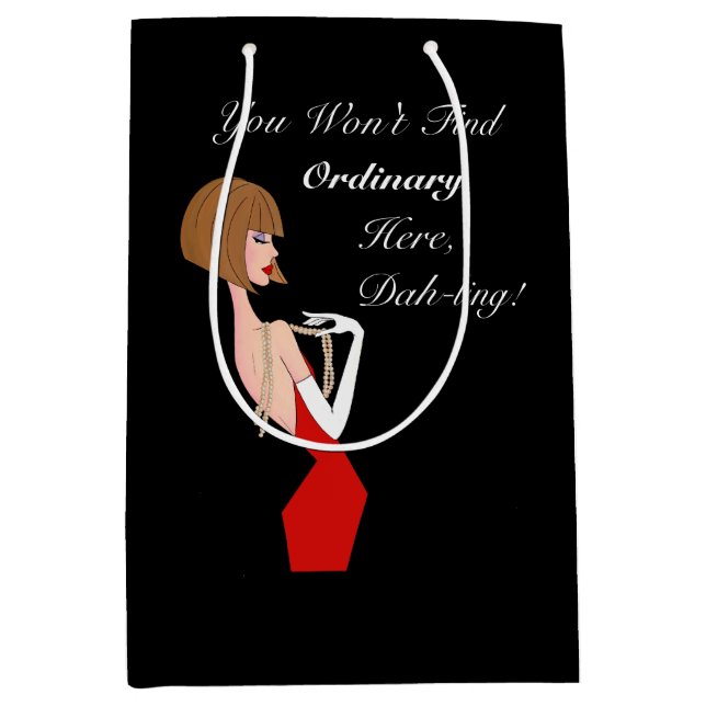 Cadeau Moyen "Vous ne trouverez pas d'ordinaire ici !" Sac cade (Devant)