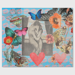 Cadeau MUNCH emballage papier collage Saint-Valentin