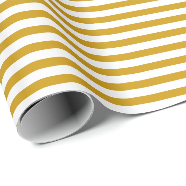 Cadeau Mustard Yellow| Papier à enveloppement blanc (Coin rond)