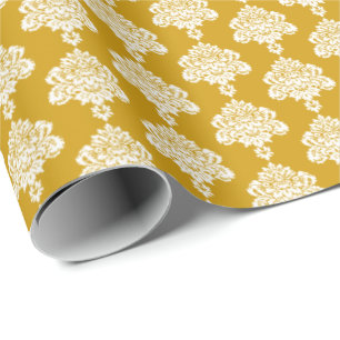 Cadeau Mustard Yellow Papier blanc à enveloppement de Da