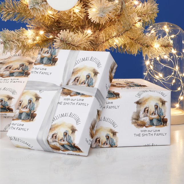 Cadeau Nativité Papier d'enveloppement de Noël - Sainte F (Vacances)