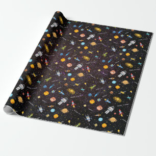 Cadeau Navires spatiaux enveloppant du papier