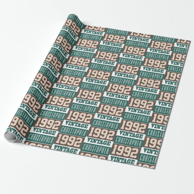 Cadeau Né en 1992 papier d'emballage (Déroulé)