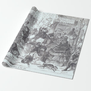 Cadeau NEIGE DANS LA VILLE Vintage Papier d'enveloppement