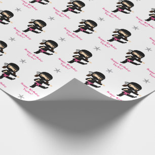 Cadeau Ninja Wrapping Papier Girl rose noir personnalisé