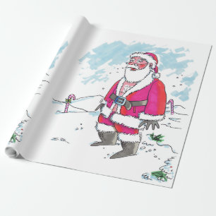 Cadeau No Ho-Ho-Ho grand Père Noël papier d'emballage bri