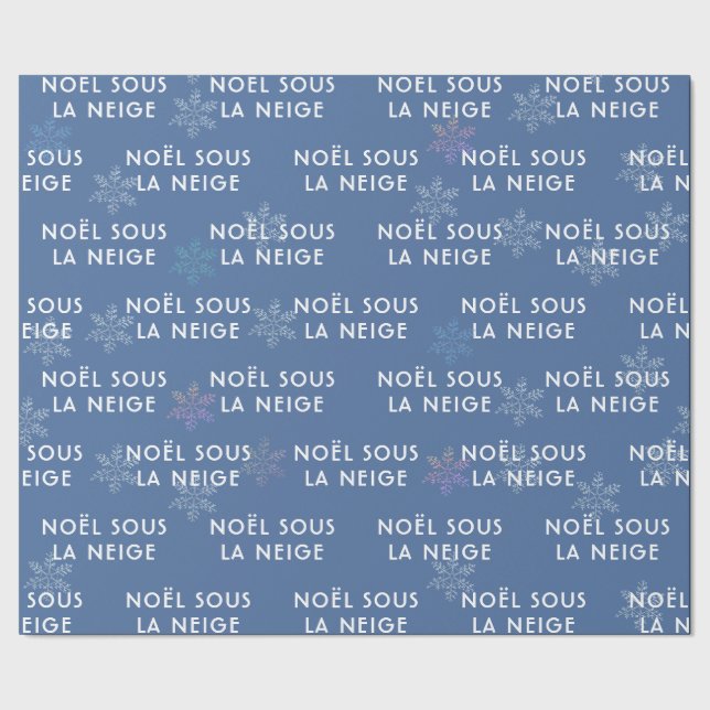 Cadeau Noël blanc en français Tissu Papier bleu profond (Couture)