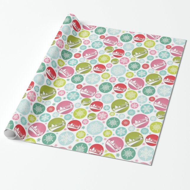 Cadeau Noël Dream Bubbles Envelopper du papier (Déroulé)