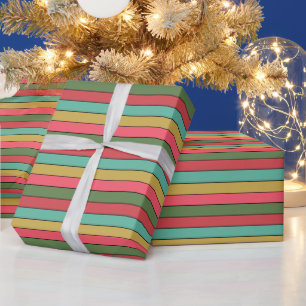 Cadeau Noël Rouge or couleur verte sur papier d'aquarelle
