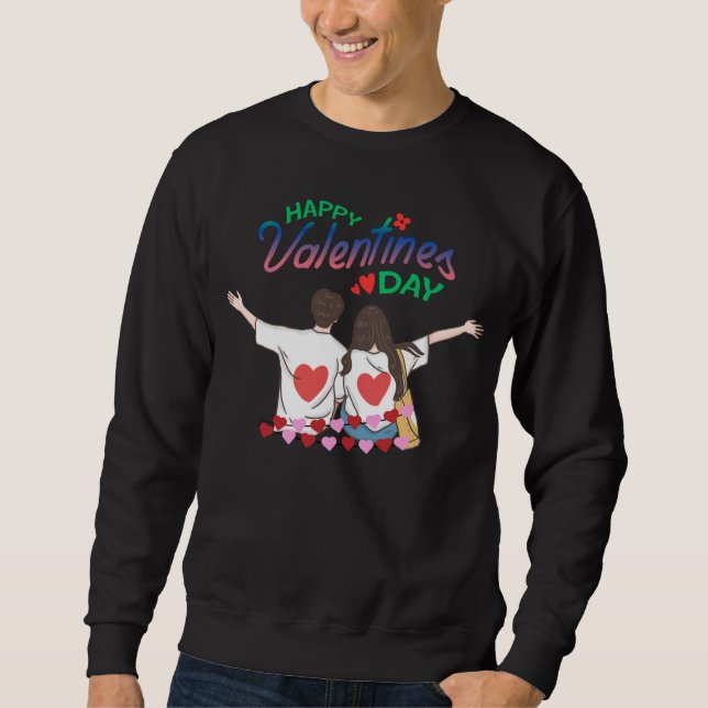 cadeau noir sweatshirt pour la Saint-Valentin, (Devant)