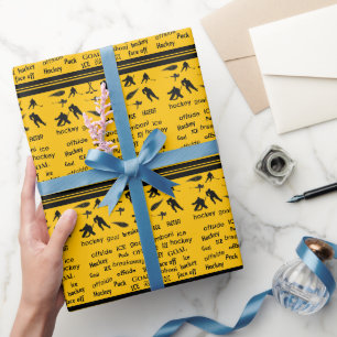 Cadeau Nom personnalisé Numéro Hockey Wrapper Papier