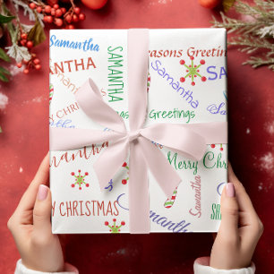 Cadeau Nom personnalisé Papier d'enveloppement de Noël pe