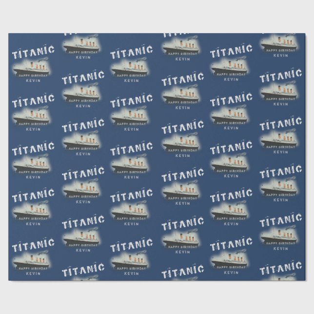 Cadeau Nom personnalisé Papier d'enveloppement Titanic (Couture)
