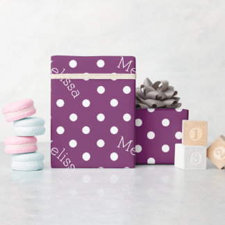 Cadeau Nom personnalisé Polka Dot Enveloppement Papier