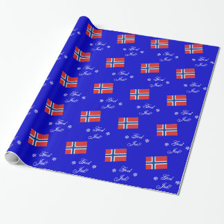 Cadeau Norwegian Christmas God Jul papier d'enveloppement