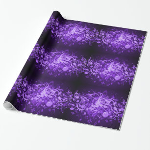 Cadeau Notes de musique violet brillant Papier d'envelopp