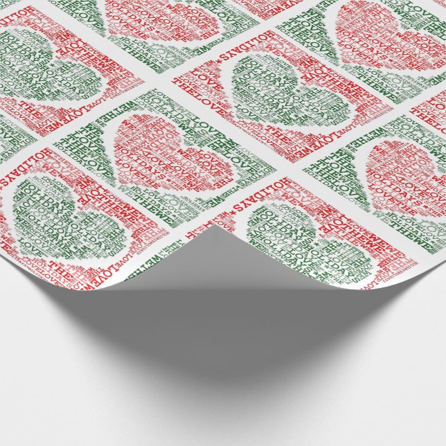 Cadeau Nous Aimons Les Vacances Noël Papier Enveloppant C (Coin)