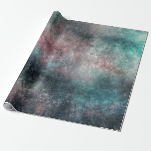 Cadeau Nuages turquoises et roses enveloppant du papier