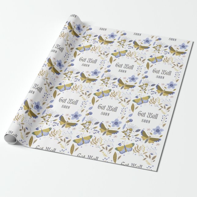 Cadeau Obtenez Bien Bientôt Blues Emballage Papier (Déroulé)