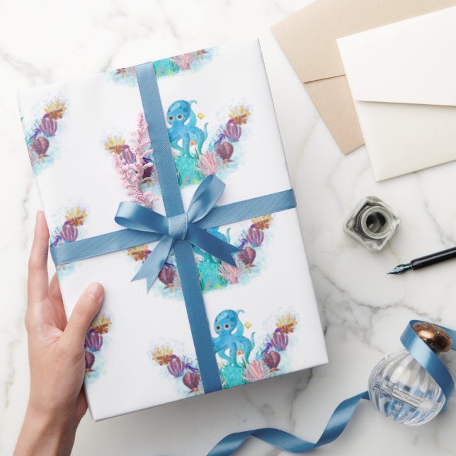 Cadeau Ocean Sea bébé garçon Octopus enveloppement papier (Cadeaux)