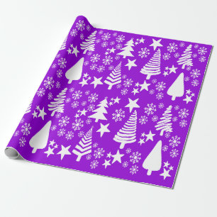 Cadeau Oh Christmas Tree Papier d'emballage pourpre