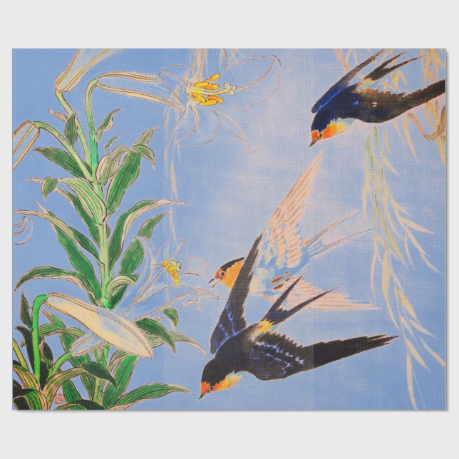 Cadeau OISEAUX AVEC DU Papier LILY WRAPPING (Plat)