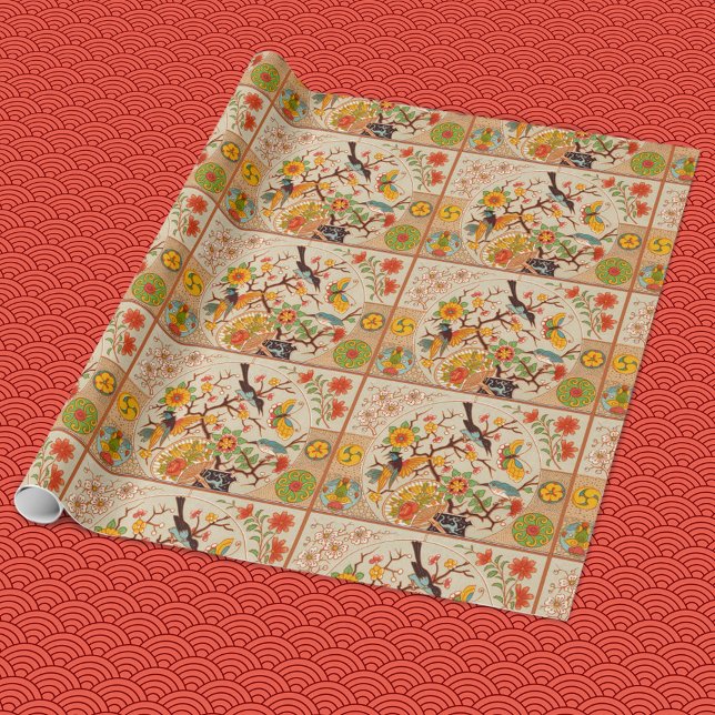Cadeau Oiseaux et papillons enveloppant du papier (Créateur téléchargé)