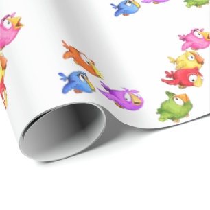 Cadeau Oiseaux volants colorés Envelopper le papier