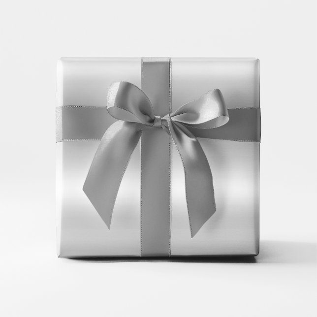 Cadeau Ombre de papier d'aluminium gris argenté pastel (Pastel Faux Silver Grey Foil Ombre Wrapping Paper)