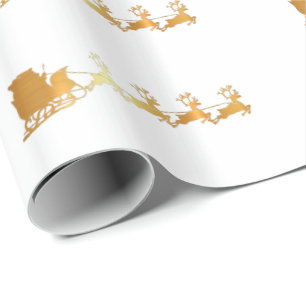 Cadeau Or de luxe Père Noël sur le papier d'emballage