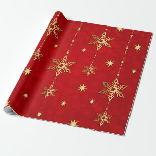 Cadeau Or et petit pain rouge de papier d'emballage de
