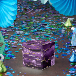 Cadeau or violet ou Ballotins avec nom personnalis