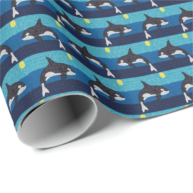 Cadeau Orca - Papier d'emballage (Coin rond)