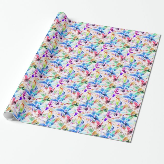 Cadeau Orchidées 1 Papier d'emballage (Déroulé)