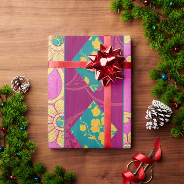 Cadeau ORIENTAL Rose Turquoise - Papier d'enveloppement (Cadeau de vacances)