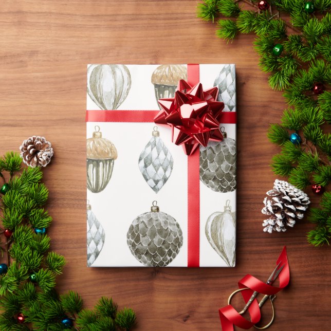 Cadeau Ornements d'or Papier d'emballage de Noël (Cadeau de vacances)