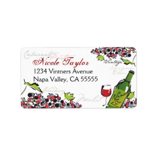 Cadeau ou étiquette de adresse 2 d'amateur de vin