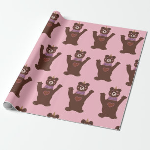 Cadeau Ours de papier brillant, bébé fille