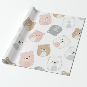 Cadeau Ours mignon et cœurs -- Papier peint pour nurserie