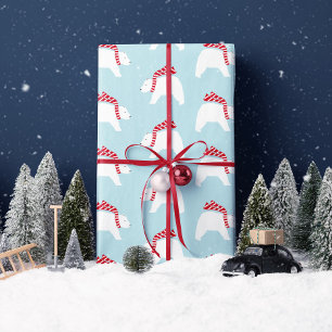 Cadeau Ours Polaires - Bleu - Papier d'enveloppement de N
