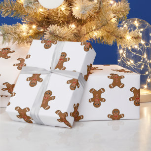 Cadeau Pain d'épices Homme Papier d'enveloppement de Noël