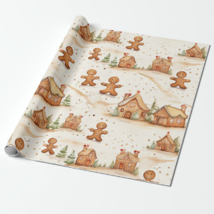 Cadeau Pain d'épices Hommes Maisons Papier d'enveloppemen
