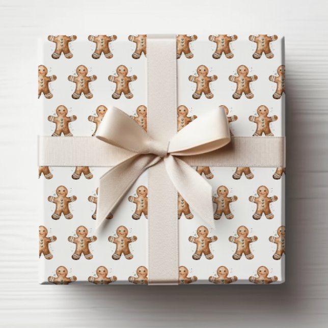 Cadeau Pain d'épices Papier d'emballage de vacances (Vintage Christmas Gingerbread Cookie Holiday Wrapping Paper by Painted Paperie
)
