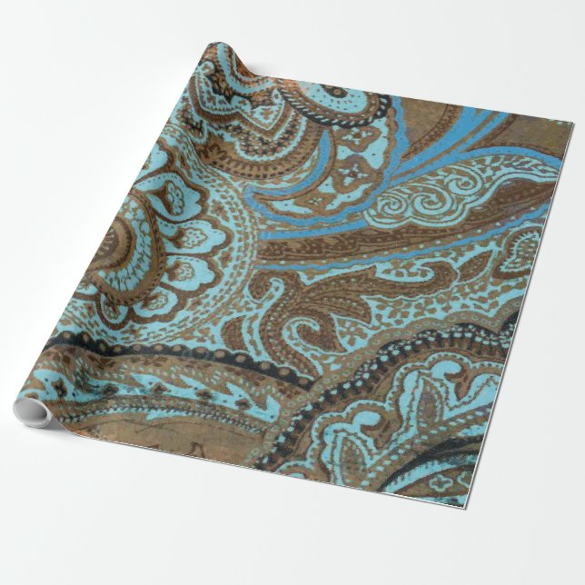 Cadeau Paisley Damask - Papier à envelopper (Déroulé)